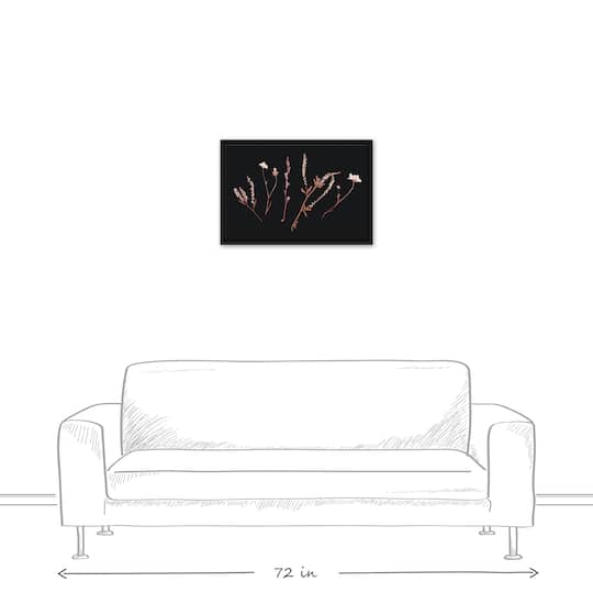 Pink Botanical 24" x 16" Black Floating Framed Canvas